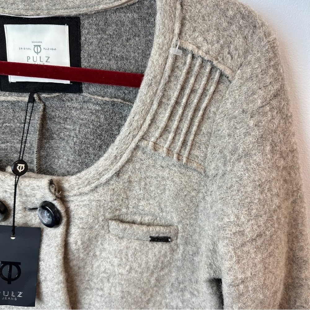 NWT PULZ Denmark Wool Blend Double Breasted Cardigan Lady Jacket M - Picture 3 of 10